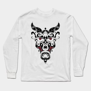 Abstract Demon Mask Long Sleeve T-Shirt